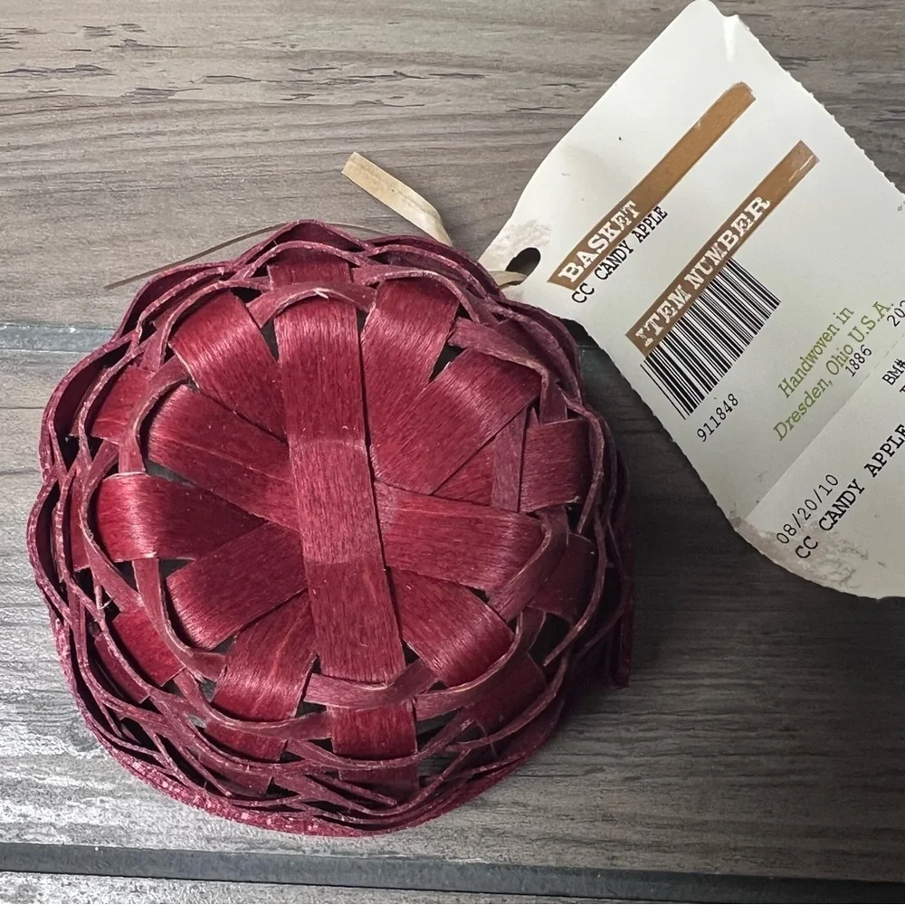 LONGABERGER COLLECTORS CLUB 2010 Candy Apple Basket Set NIB w/Box & Card